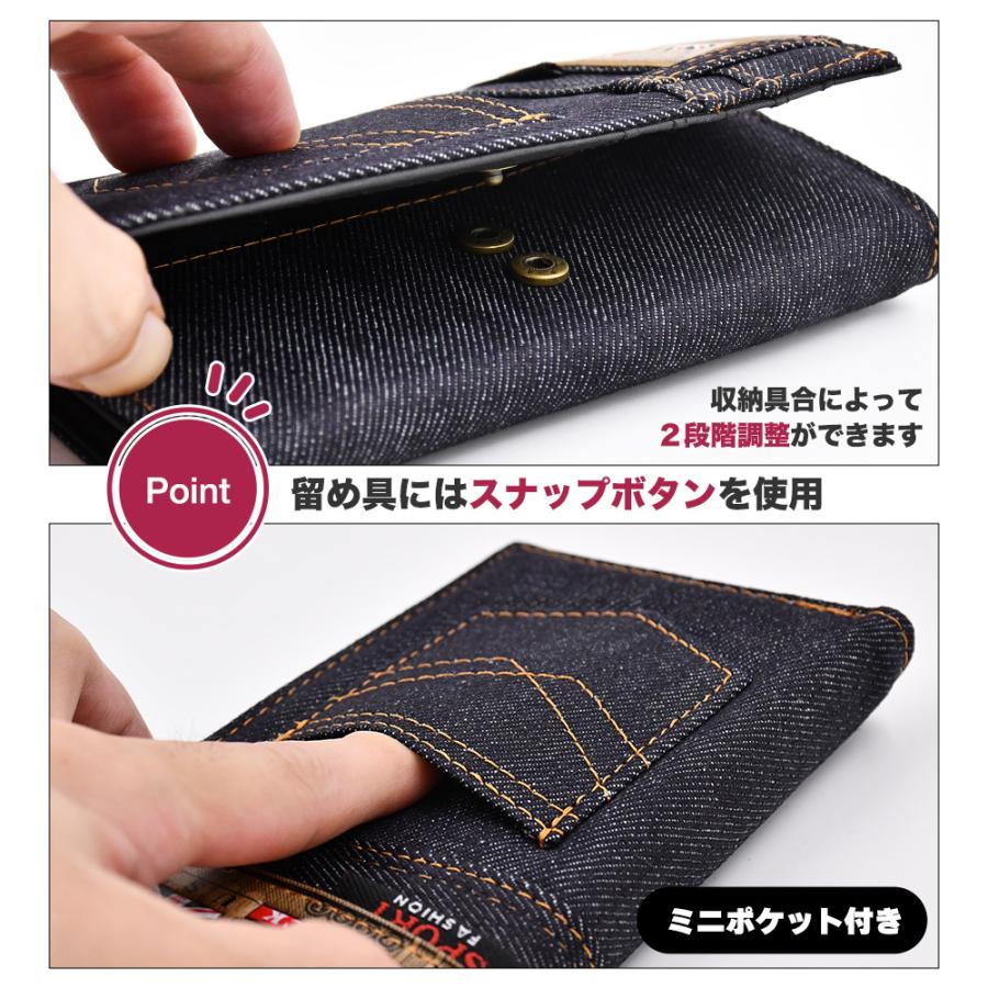 デニム 長財布 ウォレット 二つ折り ジーンズデザイン ネイビー