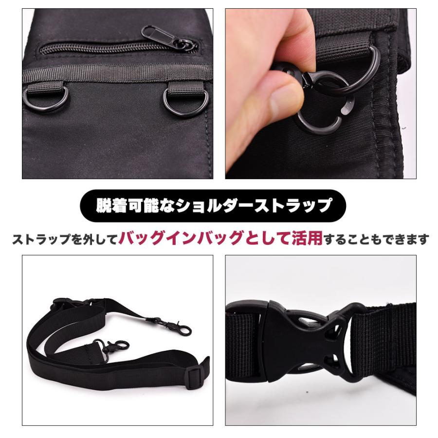 多収納 サコッシュ ミニバッグ 身軽 ブラック スマホポーチ 観音開き