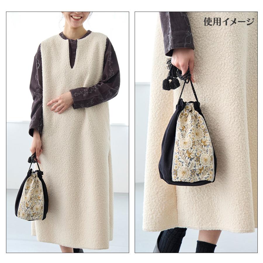 【未使用品】MORO スパンコール 刺繍 巾着袋 万能巾着 花柄 刺繍 スパンコール 黒 白 かばん 織り柄 昼休憩用