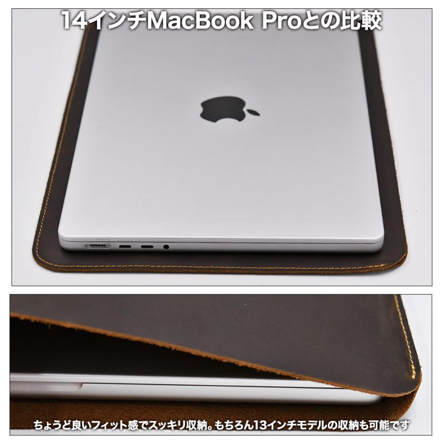 本革 ノートパソコン ケース レザー macbook 保護 ブラウン pro air 15