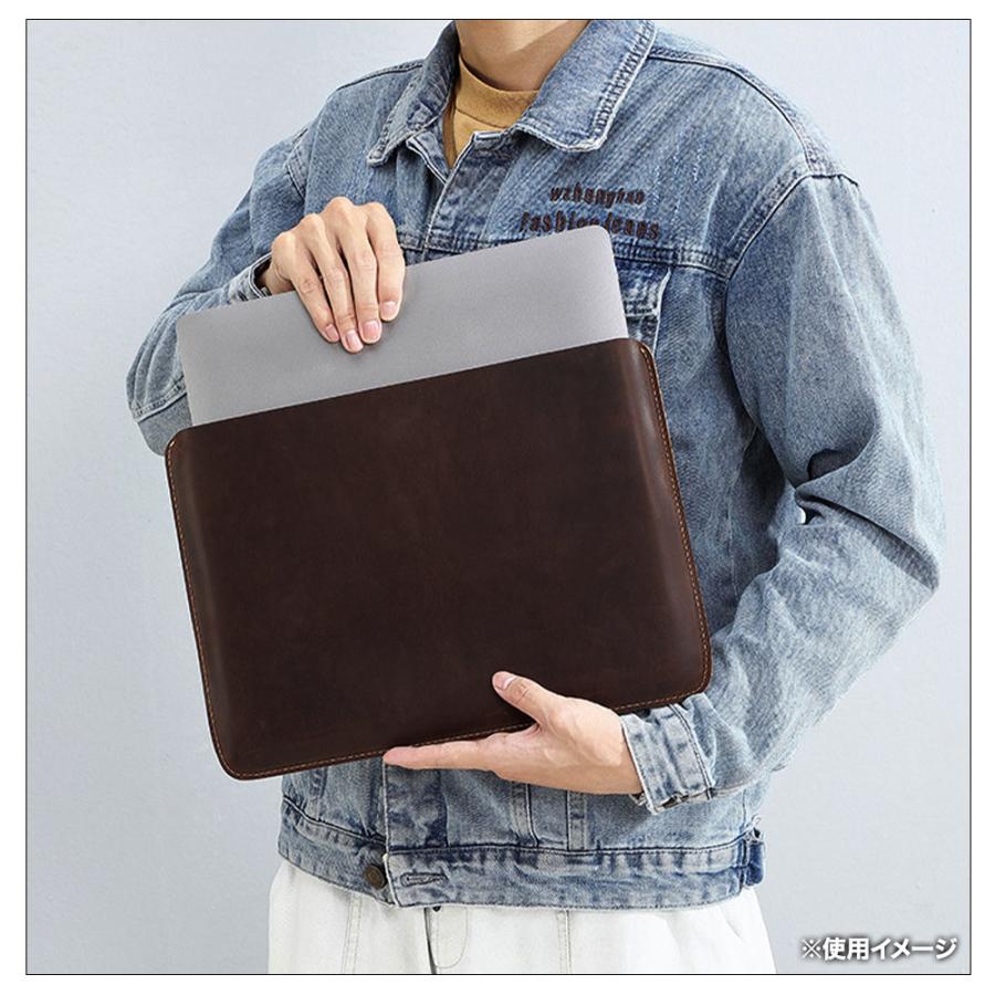 本革 ノートパソコン ケース レザー macbook 保護 ブラウン pro air 15