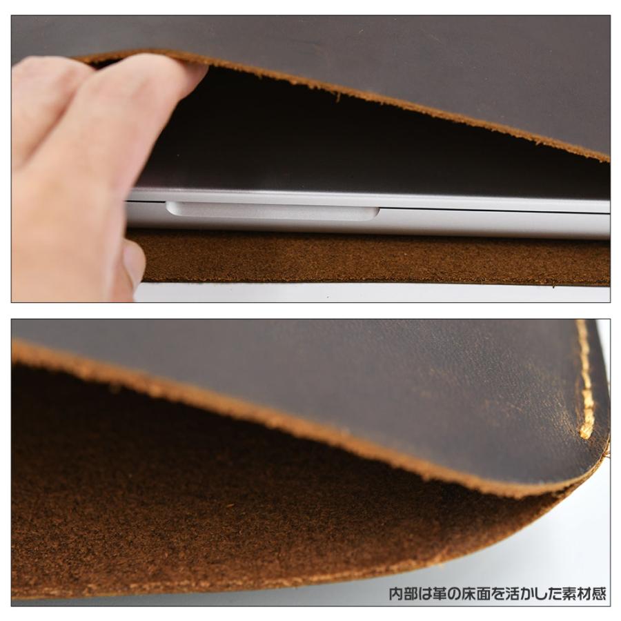 本革 ノートパソコン ケース レザー macbook 保護 ブラウン pro air 15