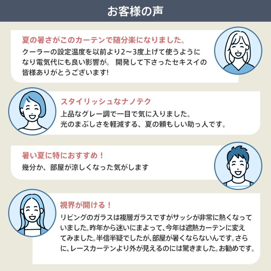 遮熱UVカットレースカーテン sekisui masa 幅100cm 丈103cm 2枚 遮熱