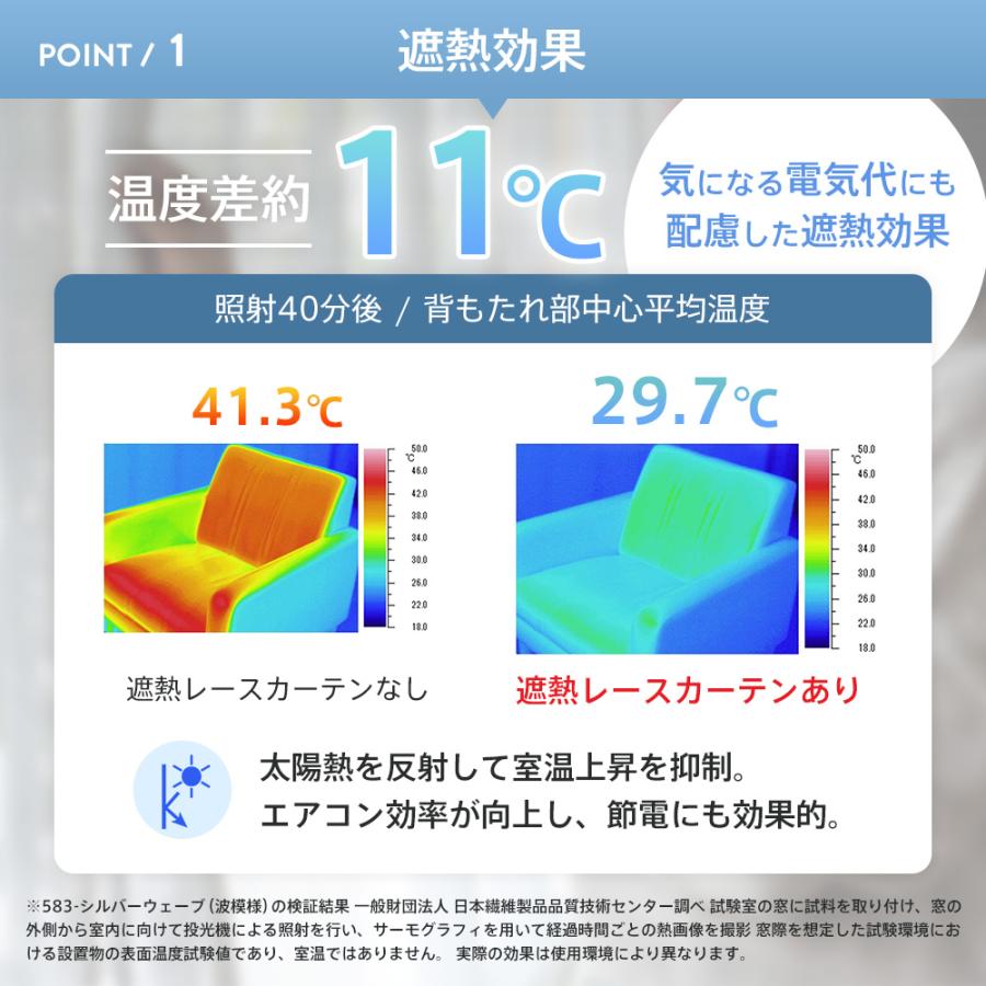 Ezee（イージィー） 遮熱UVカットレースカーテン sekisui masa 幅100cm