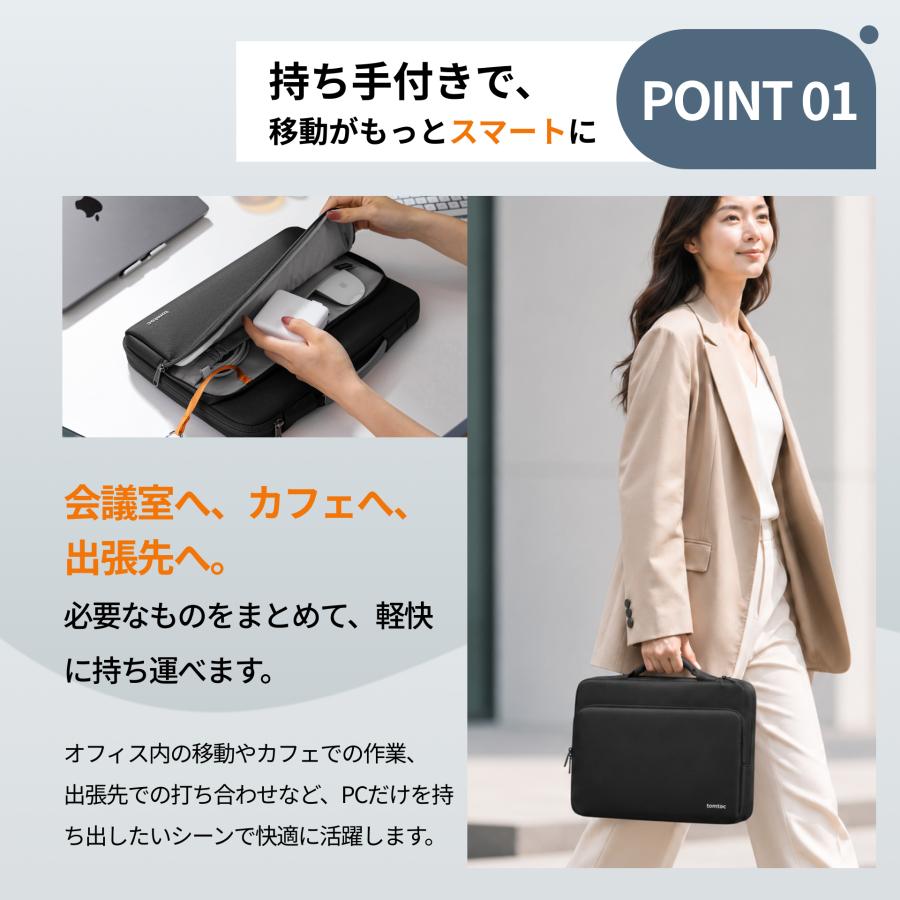 tomtoc tomtoc Defender-A14 パソコンケース 13.3-14.5インチ