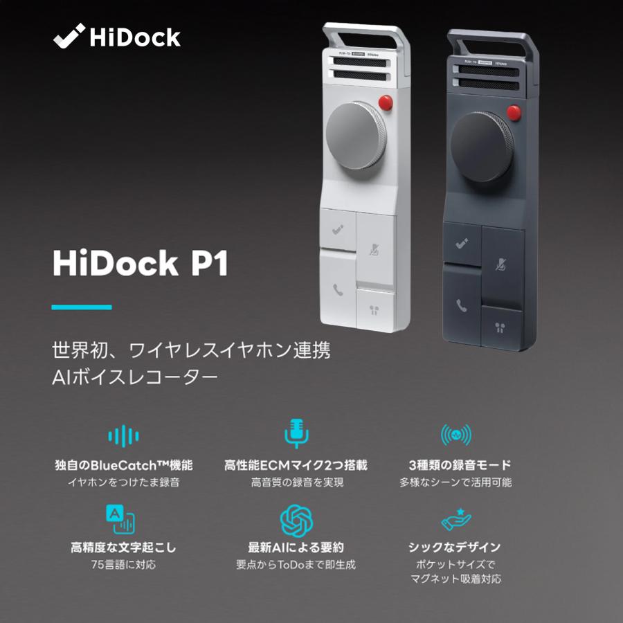 【開封のみ 未使用】HiDock P1 AI音声レコーダー HiDock P1 AI Voice Recorder