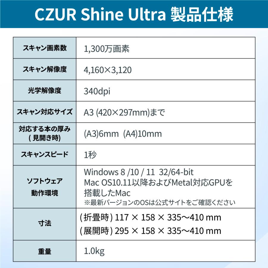 CZUR 【正規販売店】CZUR Shine Ultra Pro 平坦化 非破壊 非裁断 CZUR 【正規販売店】CZUR Shine Ultra Pro 平坦化 非破壊 非裁断