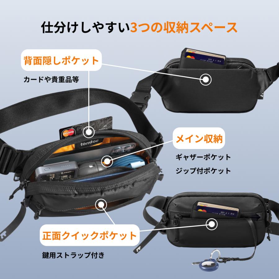 tomtoc 【Mサイズ：3.5L】Aviator-T33 ボディバッグ 軽量 スリング