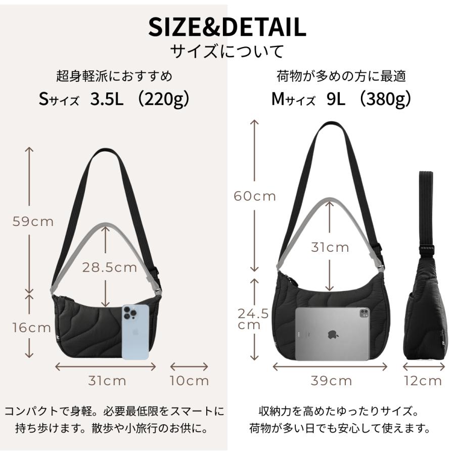 tomtoc 【Sサイズ：3.5L】tomtoc ショルダーバッグ 軽量 ラウンド
