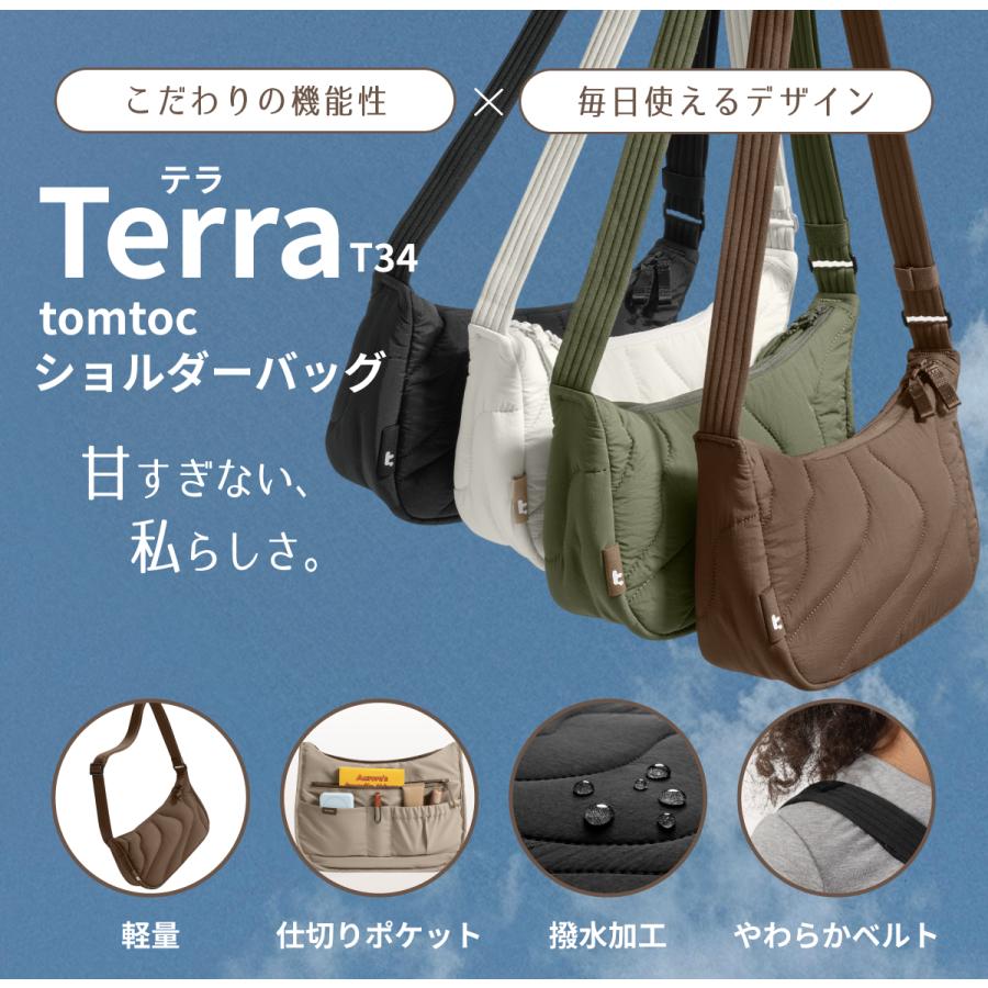 tomtoc 【Sサイズ：3.5L】tomtoc ショルダーバッグ 軽量 ラウンド