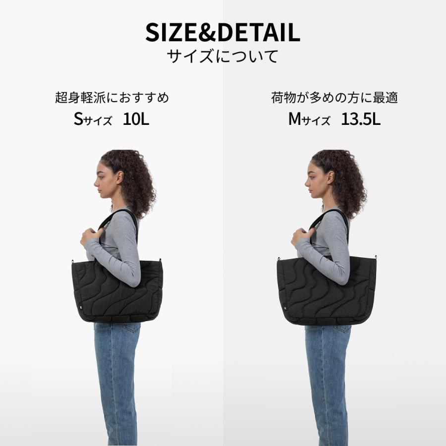 【Mサイズ：13.5L】Terra-T38 ノートパソコン トートバッグ tomtoc ふわふわ レディース ショルダーバッグ A4対応 キルティング 肩掛け 撥水 iPad MacBook Proの画像