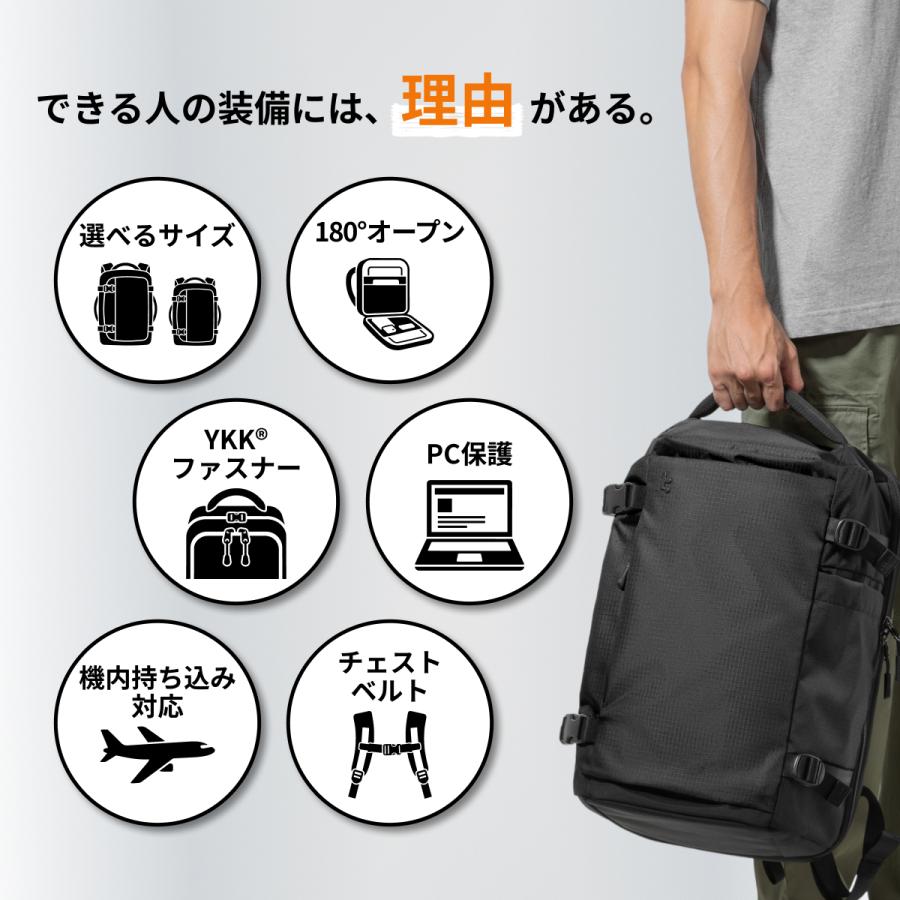 tomtoc T66 トラベルバックパック 40L 旅行 リュック 大容量 Navigator 機内持ち込み ビジネス バックパック バッグ リュックサック 撥水加工 海外旅行 トラベルの画像