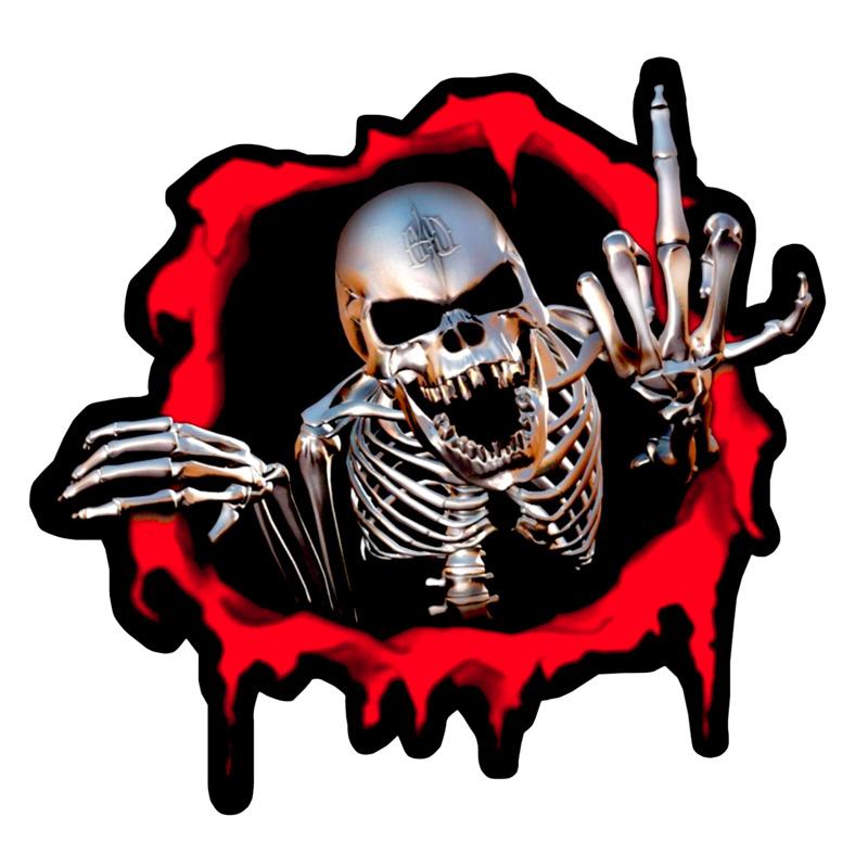 スカル ステッカー エンブレム 飛び出す ドクロ リアル シール 骸骨