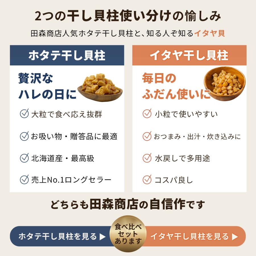 田森商店 干し貝柱 イタヤ貝 ホタテ貝柱 の代替 おためし 150g