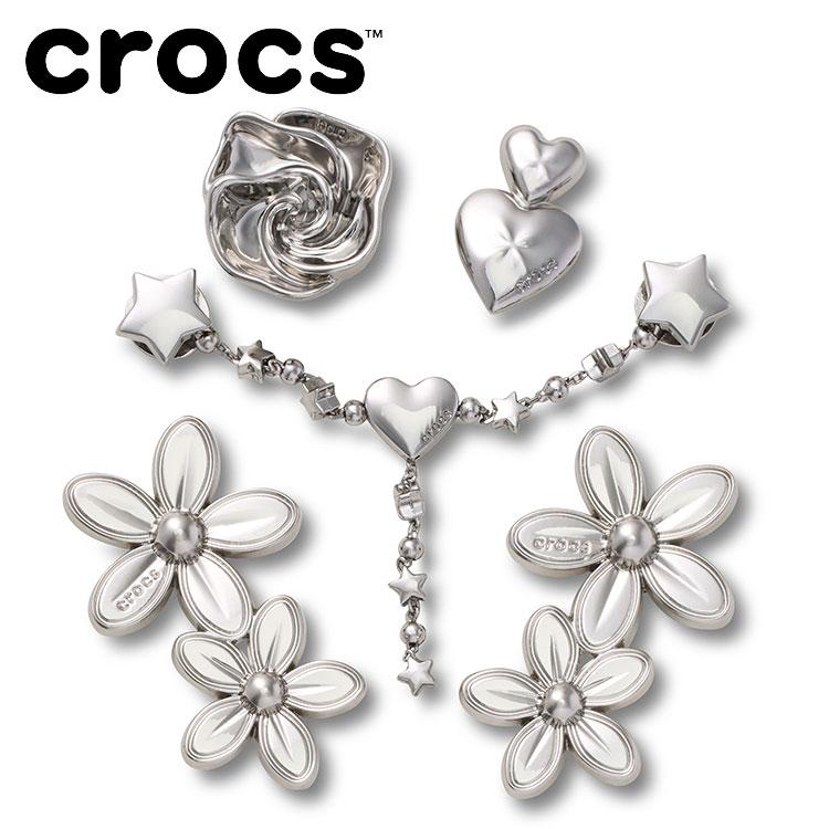 crocs（クロックス） ジビッツ Silver Meta Floral 5 Pack 10018615