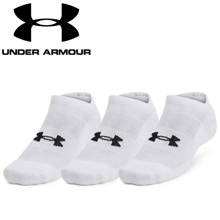 UNDER ARMOUR（アンダーアーマー） UAトレーニング コットン ノーショー ソックス 3足セット 1386313-100 メール便 ...