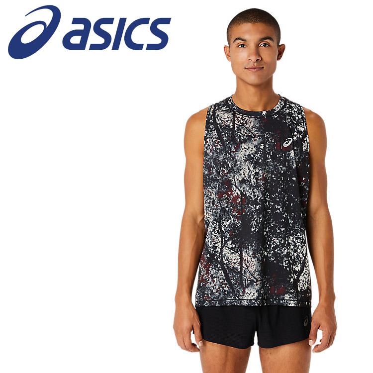 メンズ アシックス 新品未使用 RUN RUNNINGグラフィックプリントシングレット ASICS（アシックス） シングレット グラフィック 陸上用シャツ