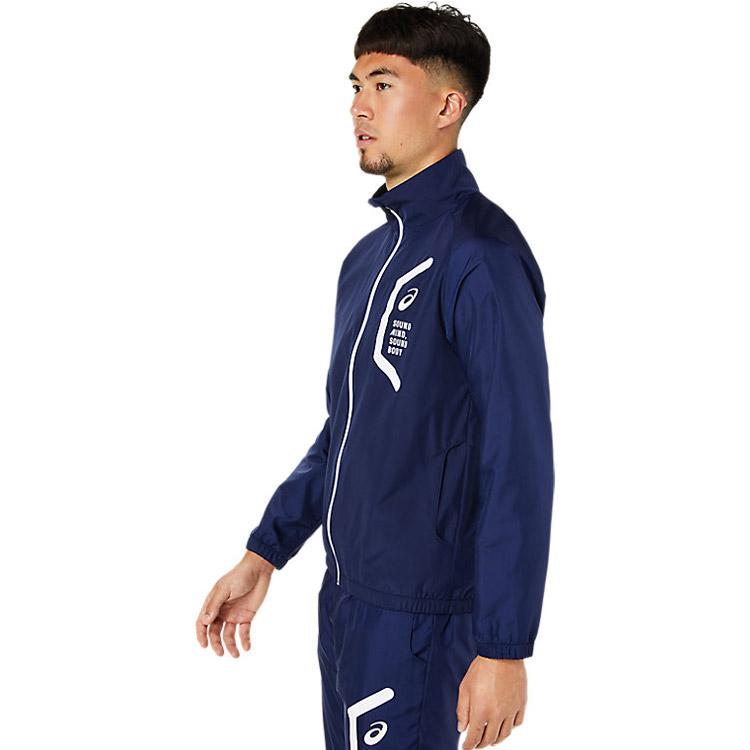 アシックス メンズ 裏トリコットブレーカージャケット(スリム/リサイクル素材)（ピーコート・サイズ：XS） 2031E061-400-XS返品種別A ASICS（アシックス） 裏トリコットブレーカージャケット スリム