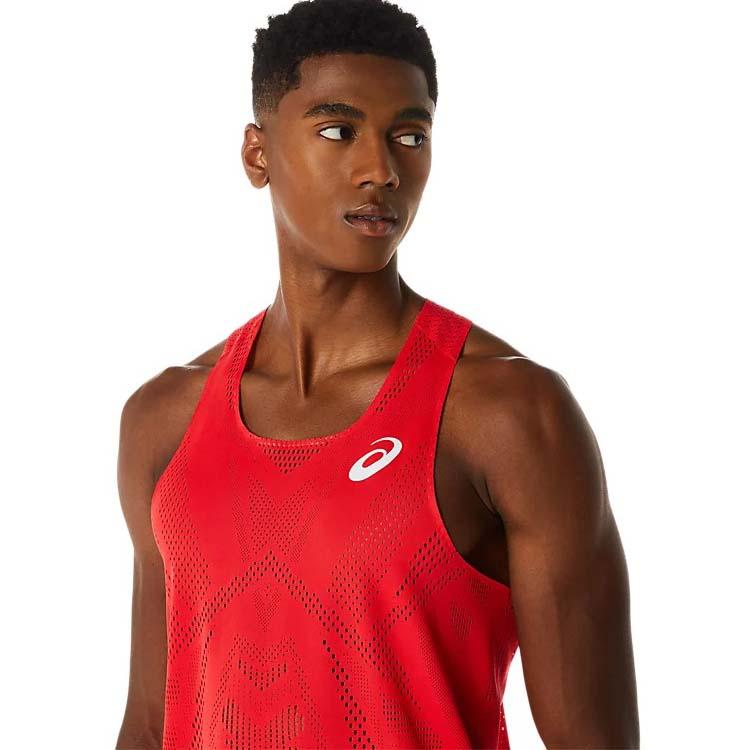 アシックスシングレッドシャツ新品Mサイズ ASICS アシックス ノースリーブ ランニングシャツ メンズ 海外