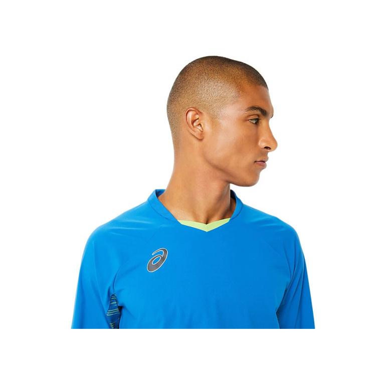 サッカー部　ピステ　アシックス　ネイビー✕サックス✕ホワイト　O ASICS（アシックス） アウター・ベスト はっ水ストレッチピステトップ