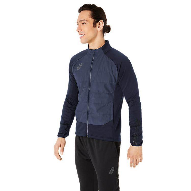 新品同様　アシックス　asics ストライプ ジップアップジャケット M ASICS（アシックス） ハイブリッドフルジップジャケット 2101A244-405