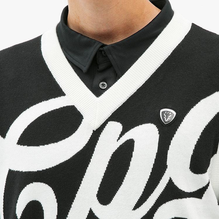 CPG GOLF インターシャビッグロゴニットベスト メンズ ゴルフウェア