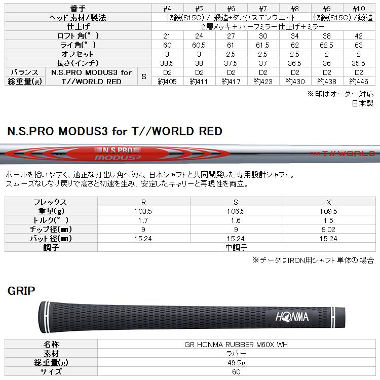 【6月19日発売 初回入荷分】 ホンマ ゴルフ T//WORLD Vx 26 ツアーワールド フォージド アイアン 5本セット 日本仕様 2026モデル_6