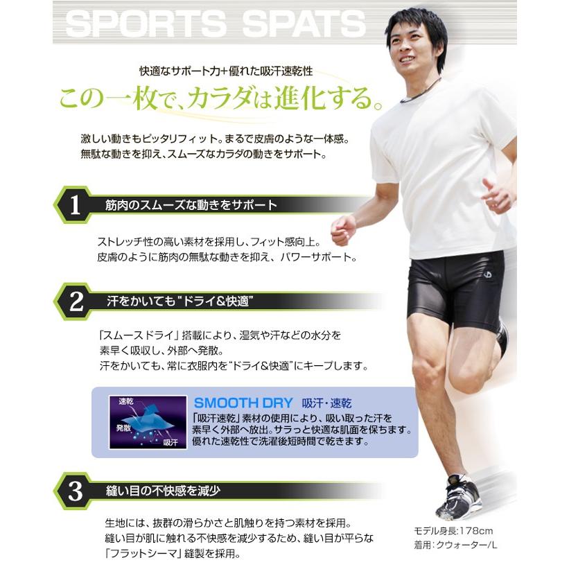 【2点までメール便送料無料】ファイテン SPORTS SPATS スパッツ クウォーター 吸汗速乾｜ezone｜02