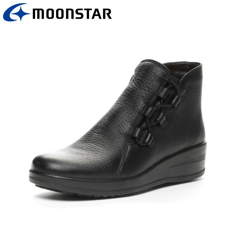 送料無料 ムーンスター レディース スポルス コンフォートブーツ SP7763NSR ブラック 黒 moonstar 3E 本革 防滑 撥水 ファスナー付き 日本製 母の日 MoonStar（ムーンスター） SP7763NSR ブラック 42300676 スポルス
