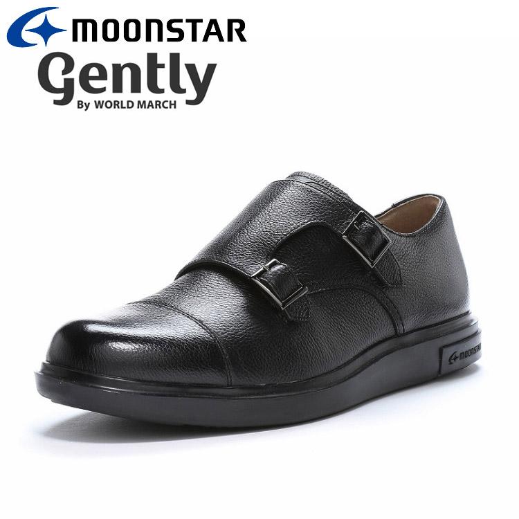 【極美品】MoonStar GENTLY ダブルモンク ブラック　25.5㎝ MoonStar（ムーンスター） GE207 ブラック 48500486 gently メンズ