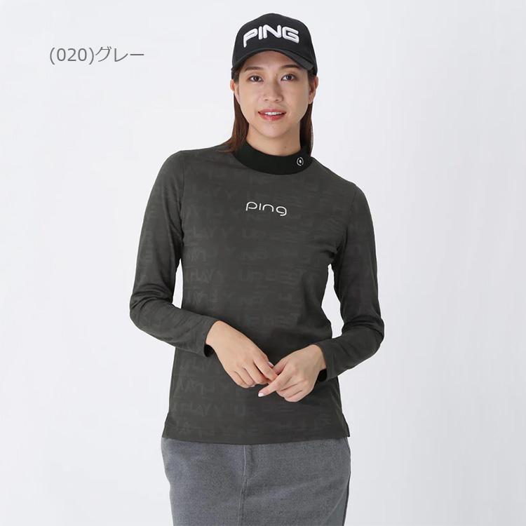 PING（ピン） ジャガード 長袖ハイネックシャツ レディース 2025秋冬