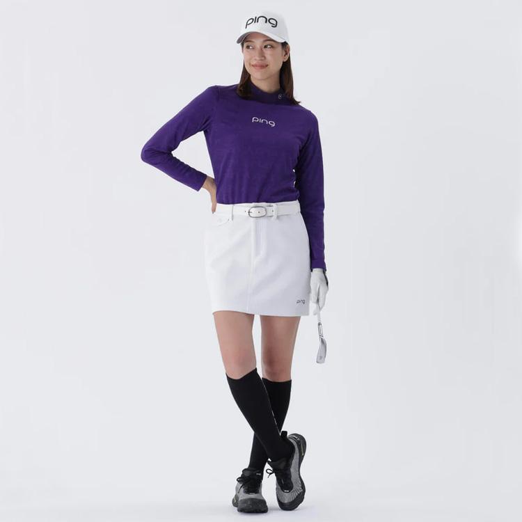 PING（ピン） ジャガード 長袖ハイネックシャツ レディース 2025秋冬
