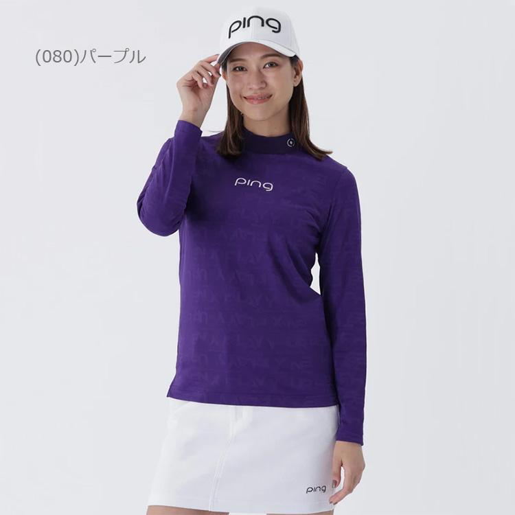 PING（ピン） ジャガード 長袖ハイネックシャツ レディース 2025秋冬