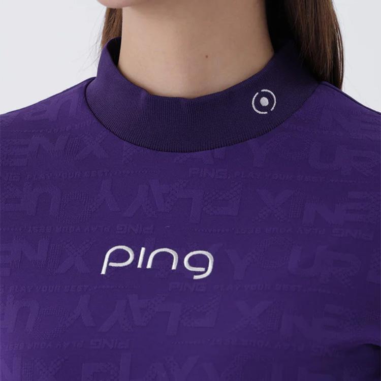 PING（ピン） ジャガード 長袖ハイネックシャツ レディース 2025秋冬