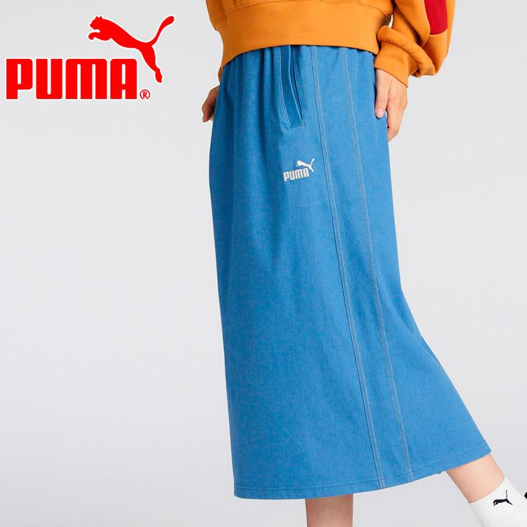 PUMA（プーマ） CORE HERITAGE デニム ライク ニット スカート 683604