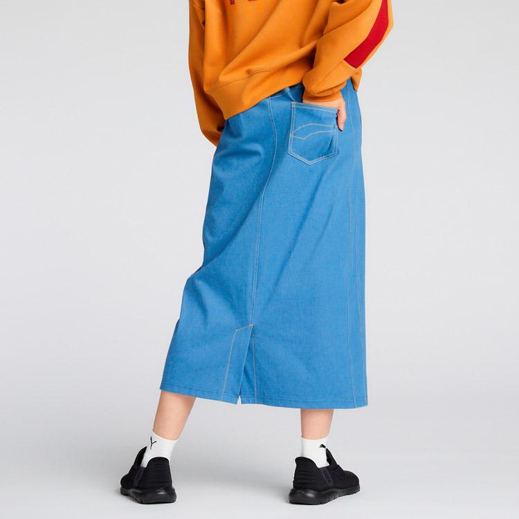 PUMA（プーマ） CORE HERITAGE デニム ライク ニット スカート 683604