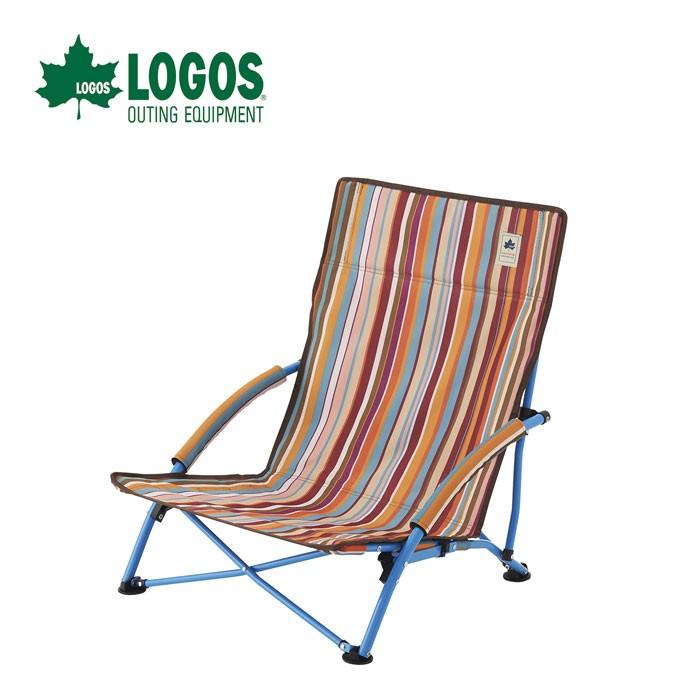 ロゴス　LOGOS. ストライプあぐらチェア イス LOGOS（ロゴス） ストライプ あぐらチェア-AH(オレンジ) 73173027