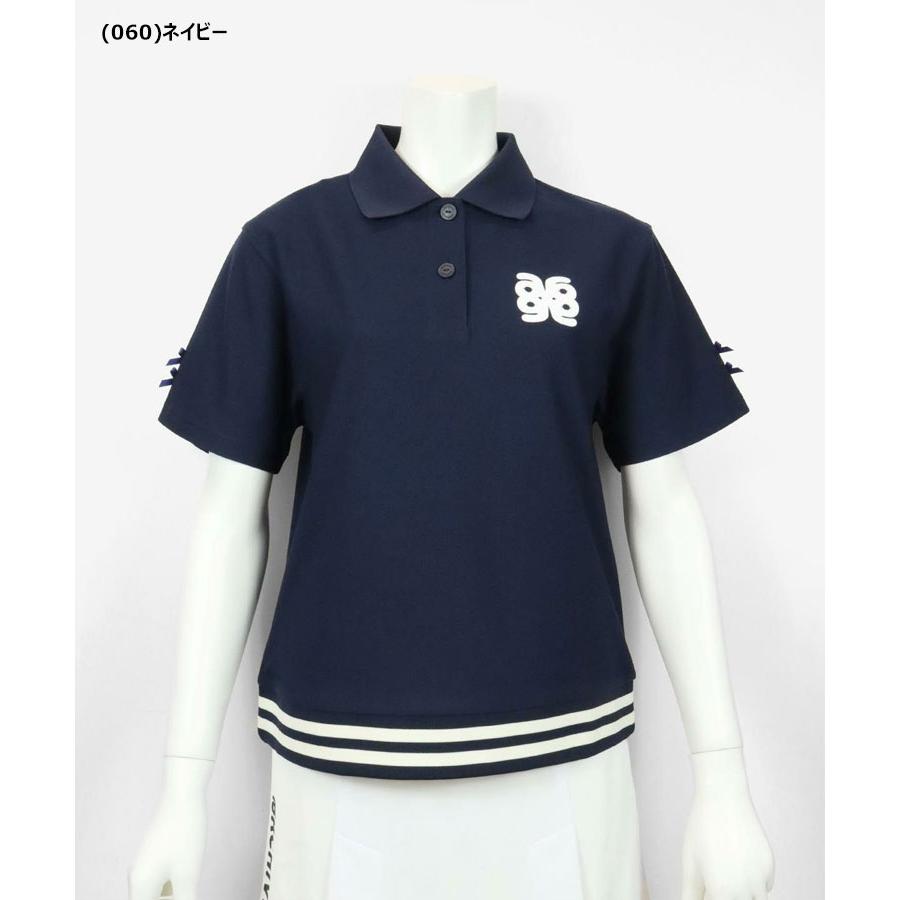 アルチビオ 秋冬 ゴルフ UV速乾袖リボン半袖ポロシャツ レディース A419817 archivio（アルチビオ） 秋冬 ゴルフ UV速乾袖リボン半袖ポロシャツ