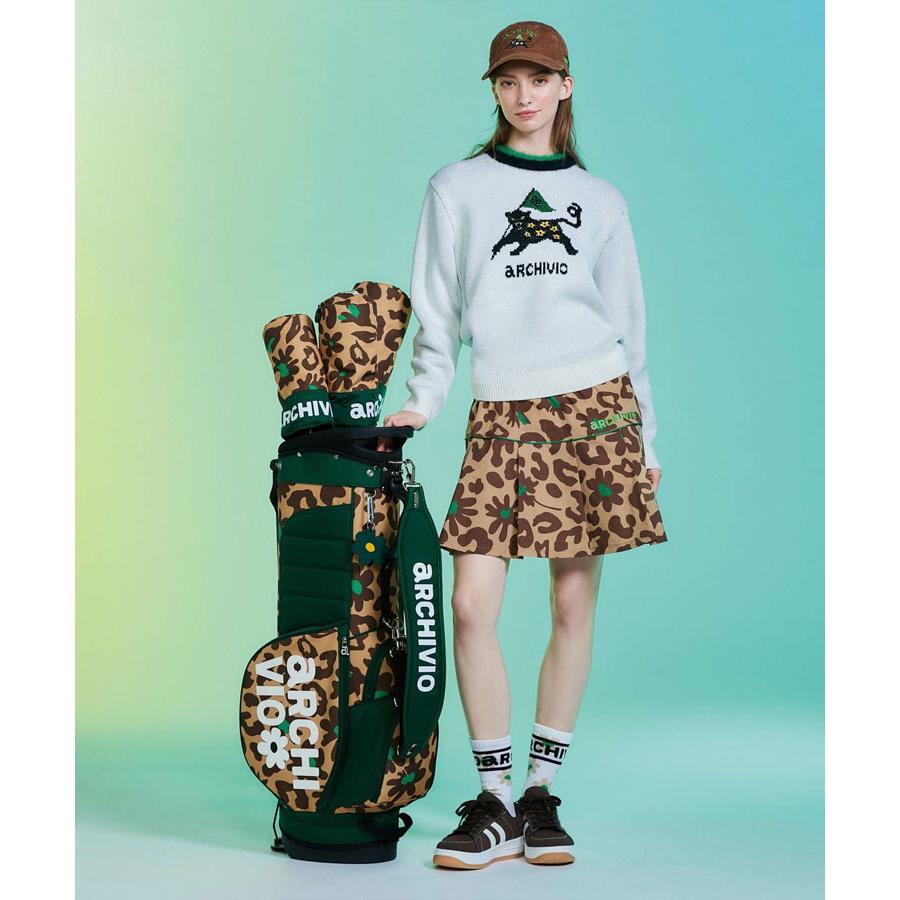 アルチビオ 秋冬 ゴルフ 黒ヒョウジャガードニット レディース A518020 archivio（アルチビオ） 秋冬 ゴルフ 黒ヒョウジャガードニット