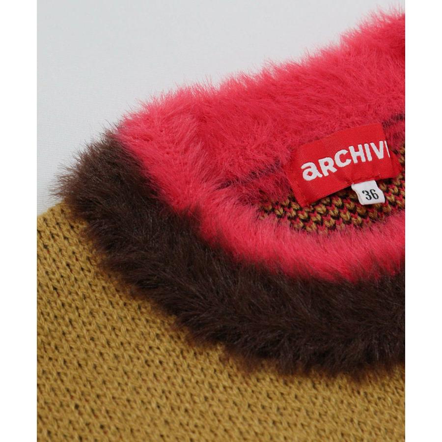 archivio（アルチビオ） 秋冬 ゴルフ 黒ヒョウジャガードニット