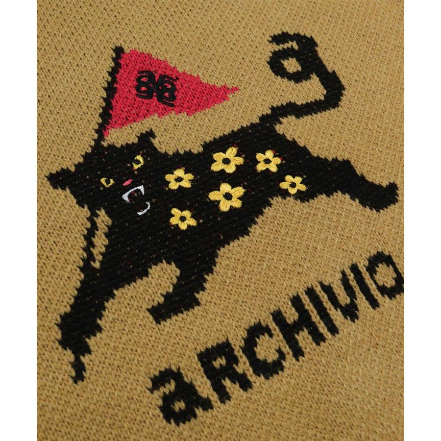 archivio（アルチビオ） 秋冬 ゴルフ 黒ヒョウジャガードニット