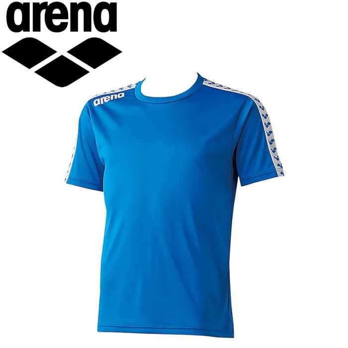 2枚までメール便送料無料 再入荷 予約販売 アリーナ 水泳 半袖tシャツ Arn6331 Blu メンズ チームラインtシャツ