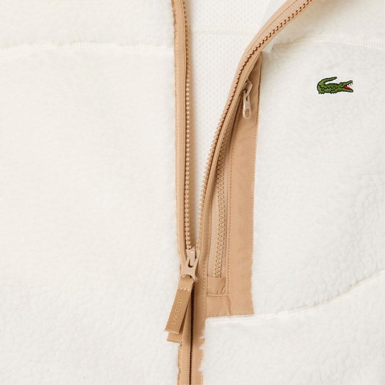 美品！！ラコステ　シェルパフリースベスト ラコステ LACOSTE シェルパフリースベスト（オフホワイト