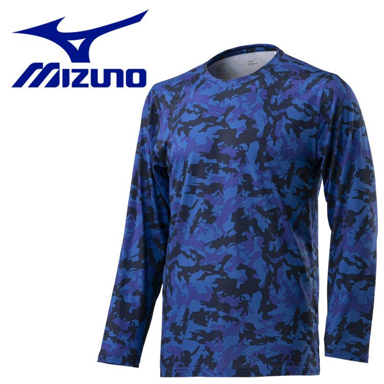 メール便送料無料 ミズノ MIZUNO 健康・日常生活品 裏起毛総柄プリント長袖シャツ メンズ C2JA166127｜ezone