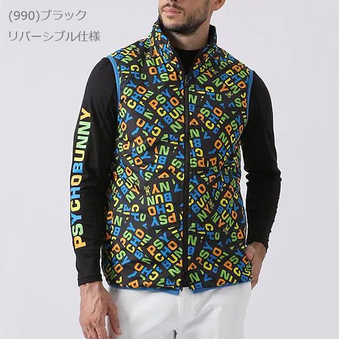 サイコバニーゴルフ サーモライト リバーシブル ベスト メンズ 2022秋冬 ゴルフウェア GF002 