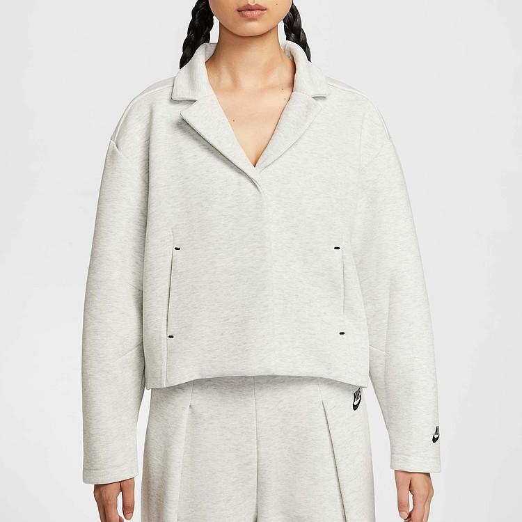 ナイキ NJP-HV2452-013 ナイキ ウィメンズ NSW テックフリース TLRD ジャケット (013)ライトグレー/ヘザー/(ブラック) レディース 25fw 25p NIKE（ナイキ） ウィメンズ NSW テックフリース TLRD ジャケット