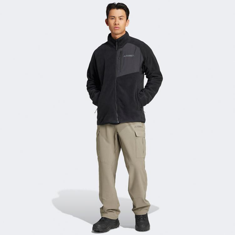  フリースジャケット 黒/白3本ラインMサイズ adidas（アディダス） M TERREX MT FLEECE ジャケット JMP33-IY0088