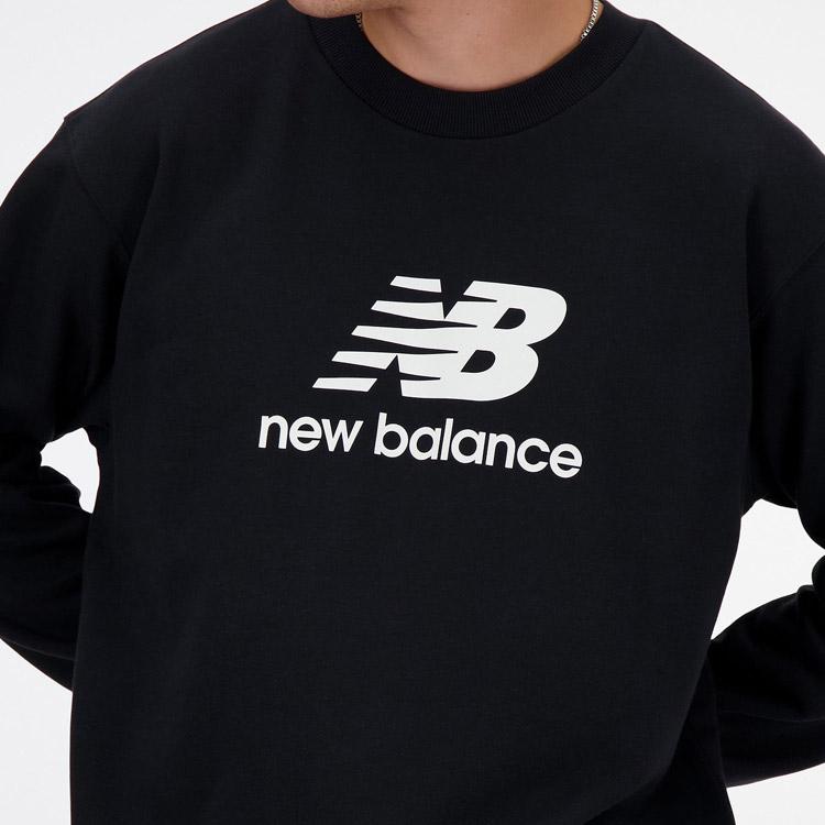 ニューバランス(New Balance) メンズ Stacked Logo スウェットクルー MT41500 BK(ブラック) Lサイズ New Balance（ニューバランス） Sport Essentials Stacked Logo