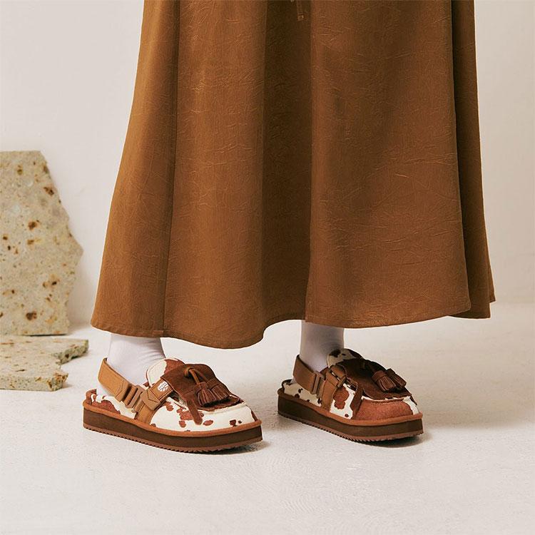 SHAKA（シャカ） MOC MULE TASSEL COWHAIR キルトタッセル付きミュール