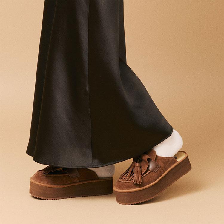 SHAKA（シャカ） TASSEL LOAFER MULE PLATFORM キルトタッセル付き厚底